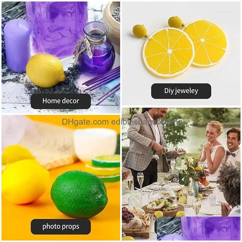 decorative flowers fake lemons limes set fruit artificial slices blocks simulation slice for home kitchen