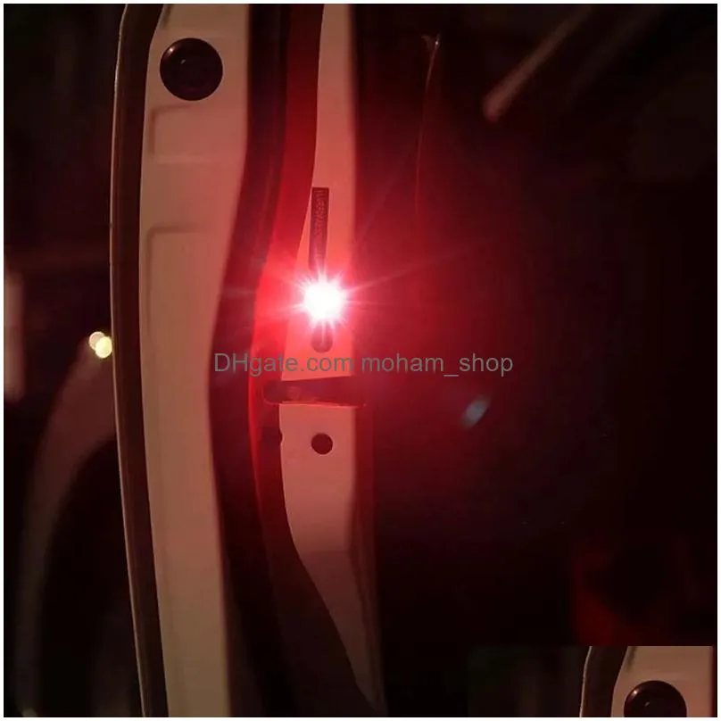 car door warning light flashing led lamp auto strobe traffic lighting red cars doors lights anti collision magnetic control