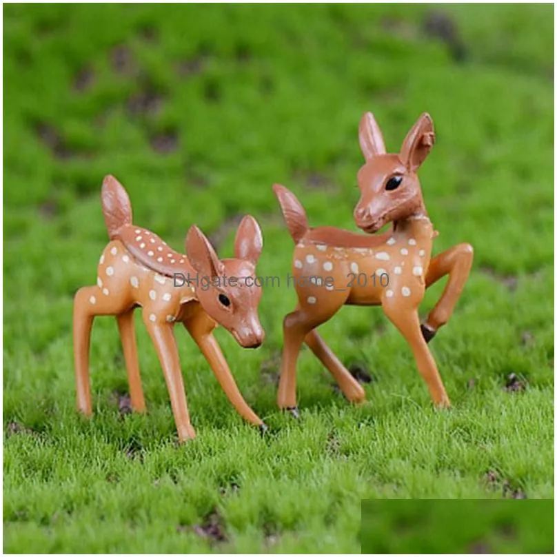 artificial mini sika deer giraffe fairy garden miniatures gnomes moss terrariums resin craft figurines home decoration micro