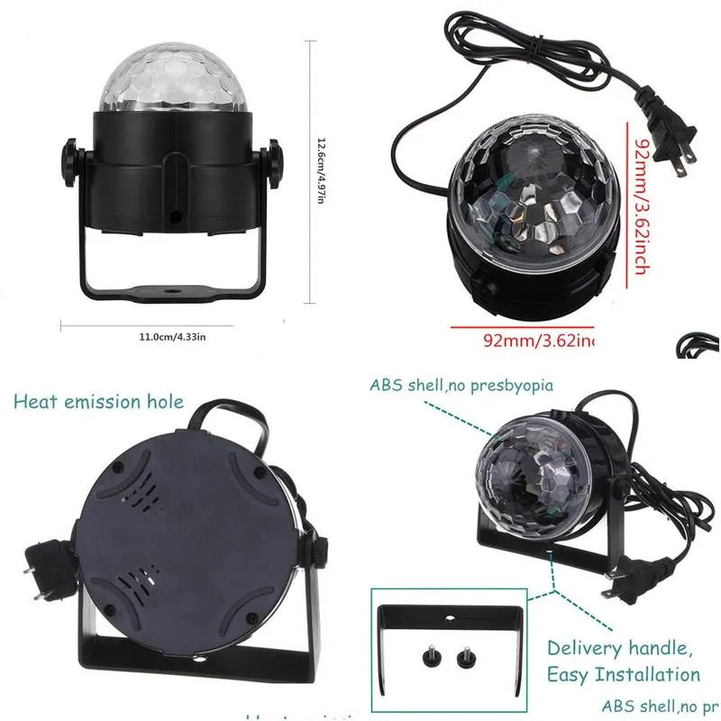 Led Effects Portable Stage Light Dj Disco Ball Lumiere Sound Activated Laser Projector Rgb Lighting Effect Lamp Music Ktv Drop Deliver Dhtpf