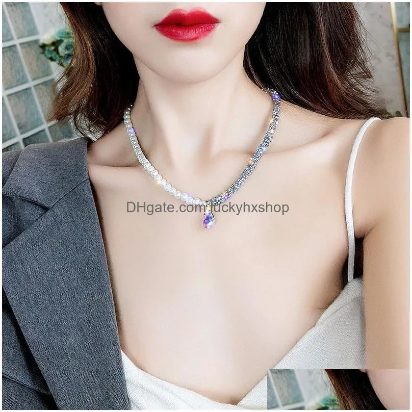 Chokers Korean Pearl Beads Chains Choker For Necklace Women Fashion Double Layer Luxury Personalized Jewelry Gift Drop Delivery Jewelr Dhngc