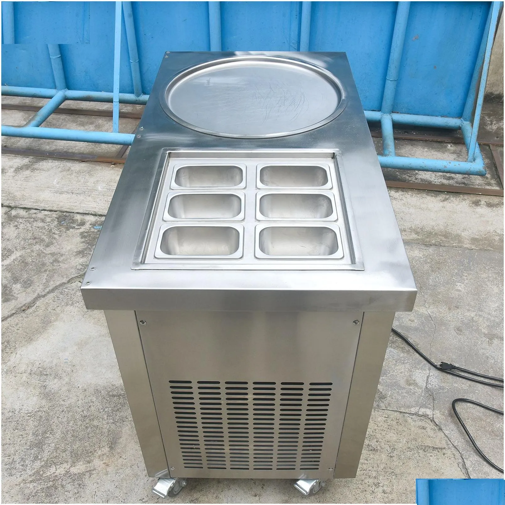Other Kitchen, Dining & Bar Shipment Etl Ce Kitchen Single Round Pan 6 Cooling Tanks Instant Thai Fry Roll Ice Cream Sanck Food Hin Dr Dhchv