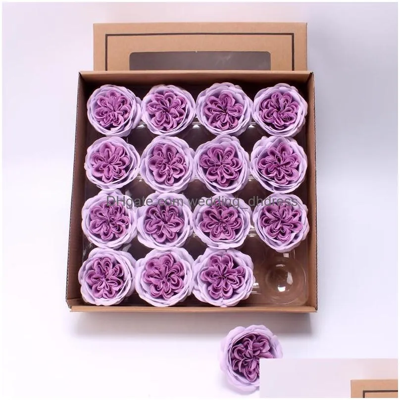 rose soap flower scented essential wedding festival gift 16pcs/set for bath