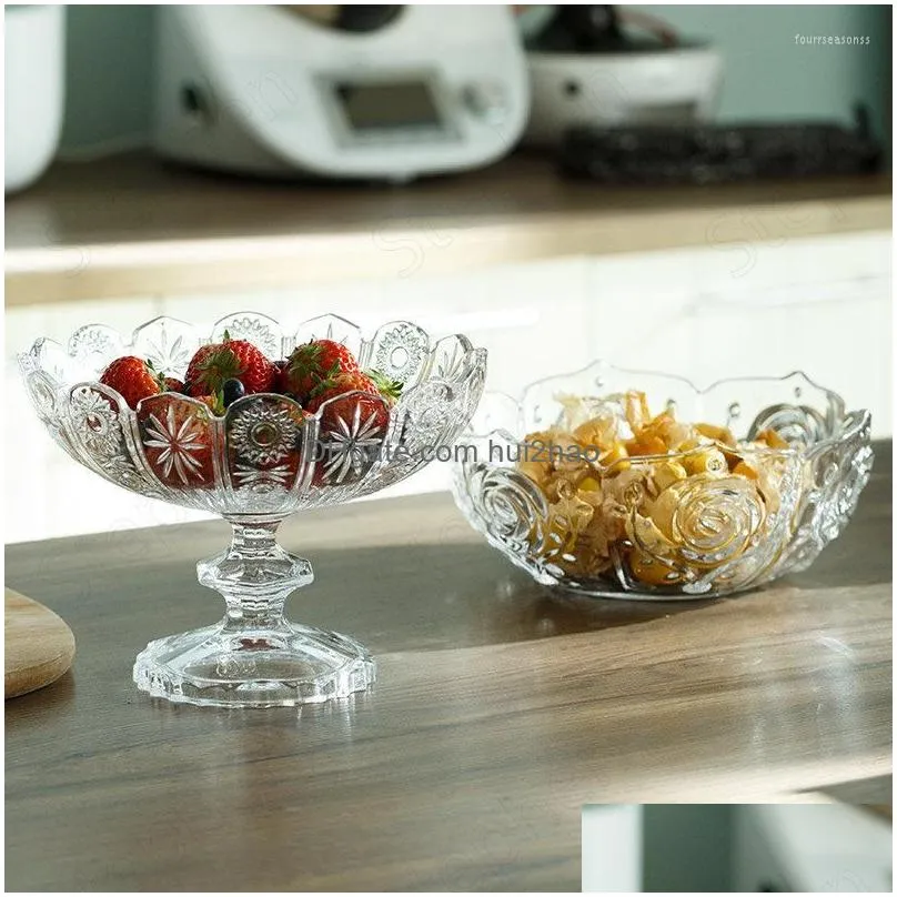 plates creative relief glass fruit bowl nordic modern high feet candy snack dried dessert dish coffee table desk ornament