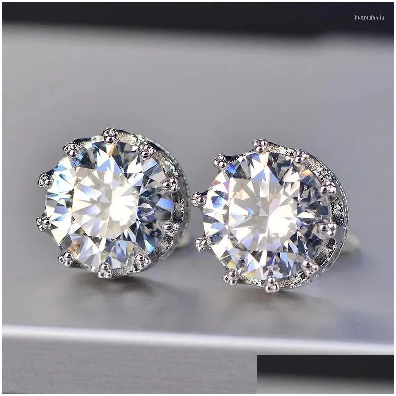 stud earrings vvs1 d round cut 3.0mm diamond test passed moissanite 925 sterling silver earring fine jewelry girlfriend gift