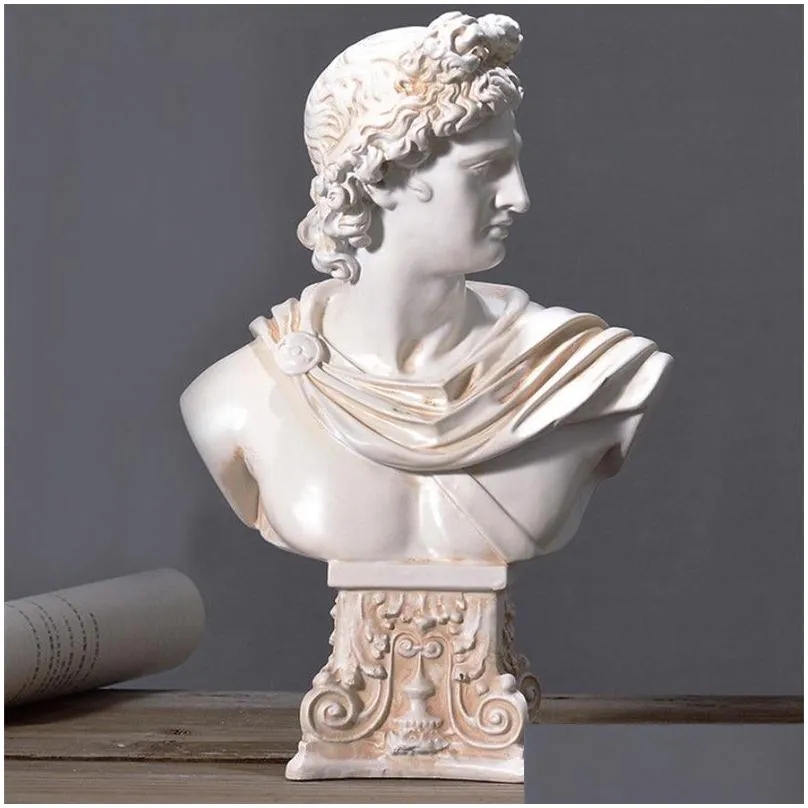 Novelty Items European Anna Apollo Plaster Head Figure Art Scpture Decor Retro Figurine Character Resin Statue Home Ornament R5252 T20 Dhnxd