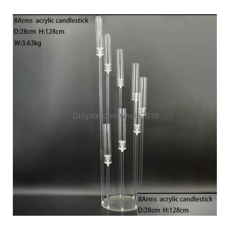 Party Decoration 4Pcs Acrylic Crystal Candelabra Wedding Centerpieces Clear Candle Holder Ceremony Event Party Decoration Drop Deliver Dh6Q7