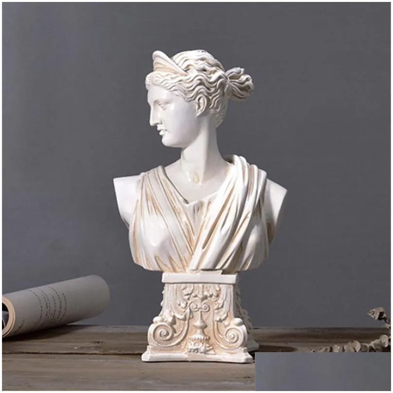European Anna Apollo Plaster Head Figure Art Scpture Decor Retro Figurine Character Resin Statue Home Ornament R5252 T200619 Drop Del Dhgwk