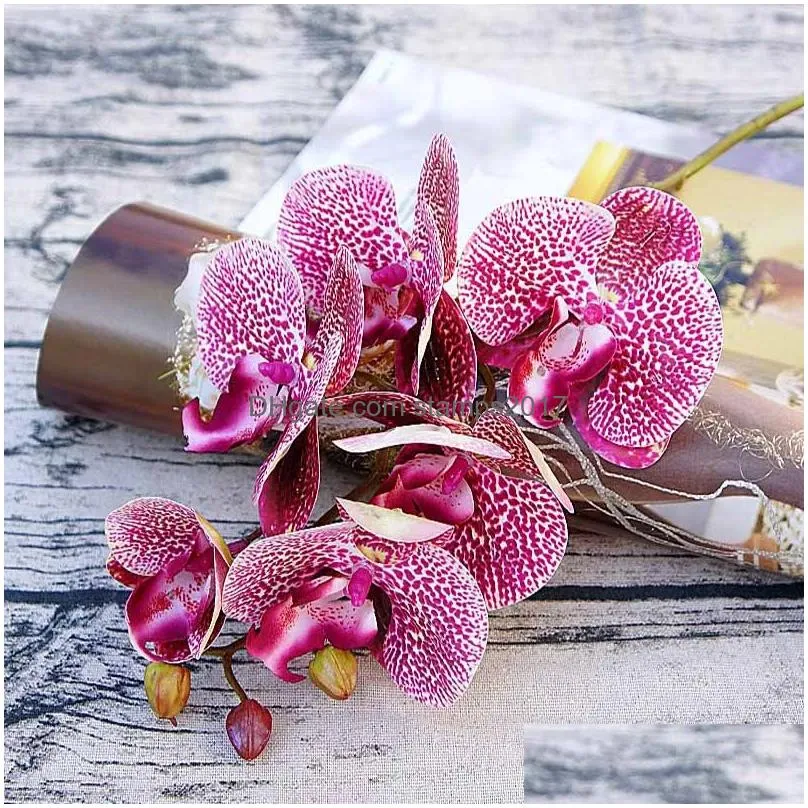 simulation 3d small butterfly orchid 6 heads/bundle fake flower home drapery wall wedding decoration diy artificial phalaenopsis