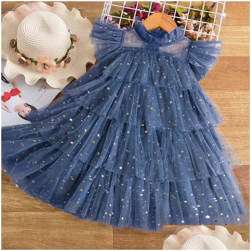 Girl`S Dresses Girls Dresses Lace Christmas Dress Girl Year Princess Wedding Party 3-8Y Childrens Ceremony Prom 230408 Drop Delivery B Dhntv