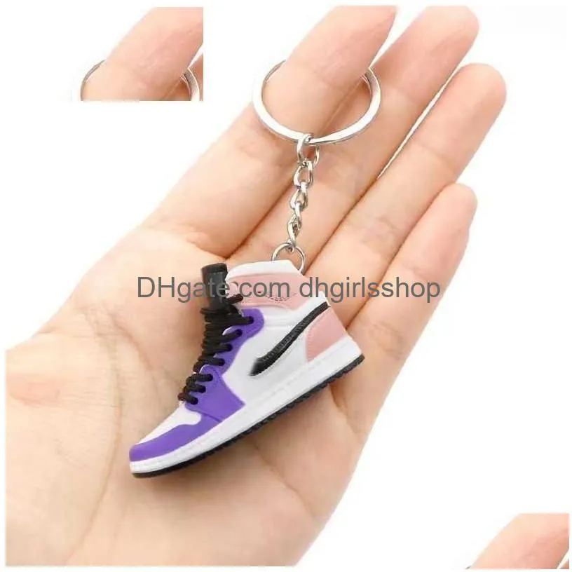 Keychains & Lanyards Creative Mini Pvc Sneakers Keychains For Men Women Gym Sports Shoes Keychain Handbag Chain Basketball Shoe Key H Dhzwi