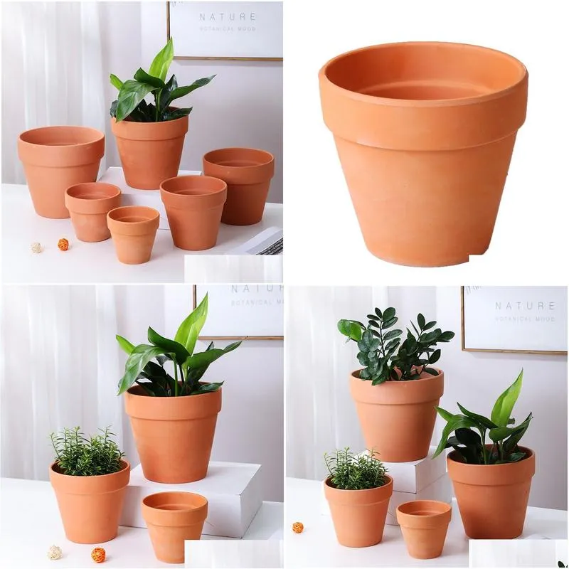 Planters & Pots Low Temperature Ceramic Flower Pots Red Y International Breathable Clay Succent Green Plant Containers Landscape Garde Dhidm