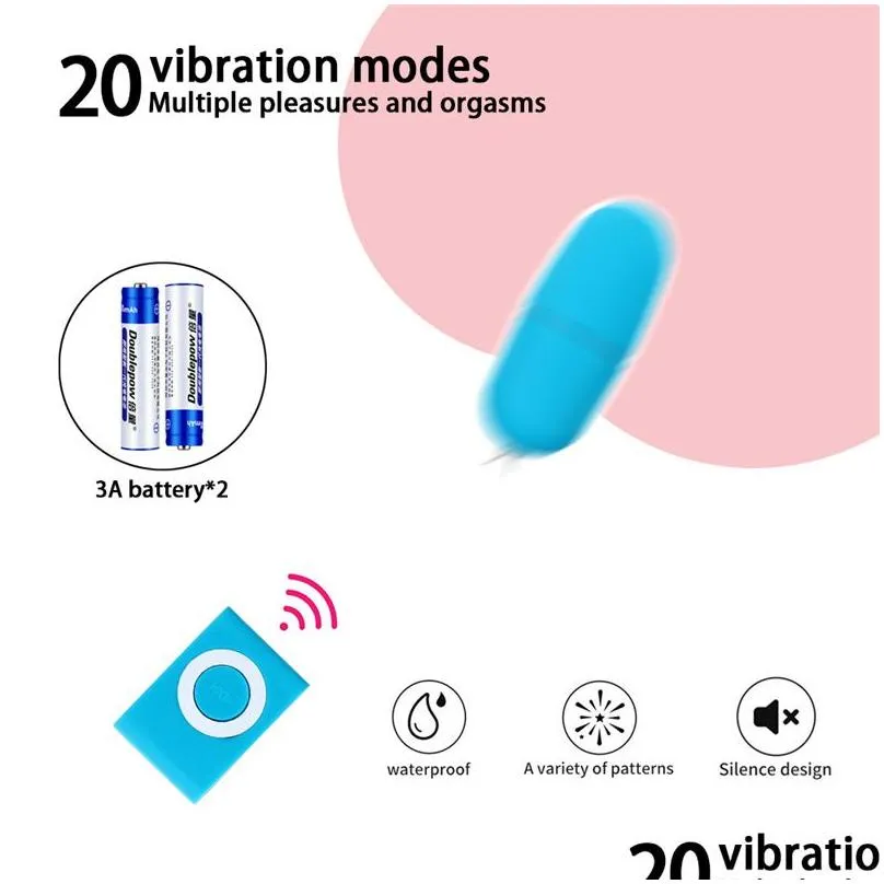 Leg Massagers 20 Speed Remote Control Wireless Vibrator Mp3 Vaginal Vibrating Egg Waterproof Masturbator Toys For Drop Delivery Health Dhysb