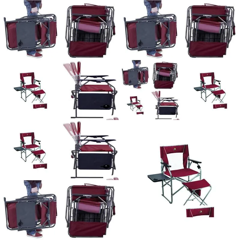 Camp Furniture 3-Position Director S Chair With Ottoman Cinnamon Drop Delivery Sports Outdoors Camping Hiking Hiking And Camping Dhdcr