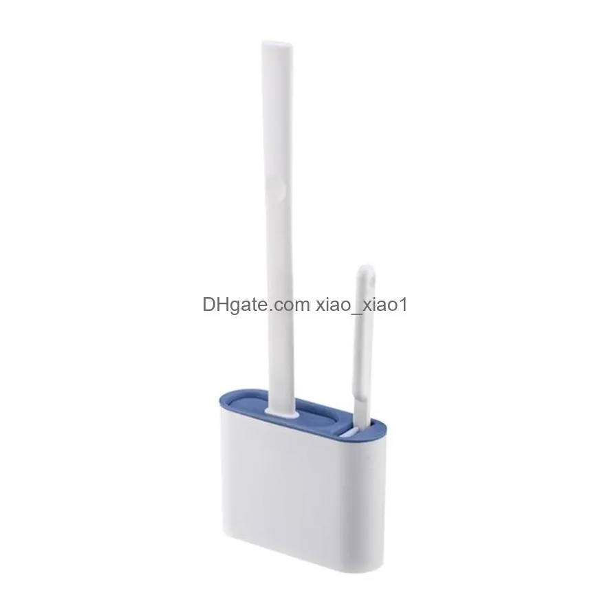 epacket cracked household long handle soft glue toilet brush no dead corner cleaning tpr silicone brush210e7243908