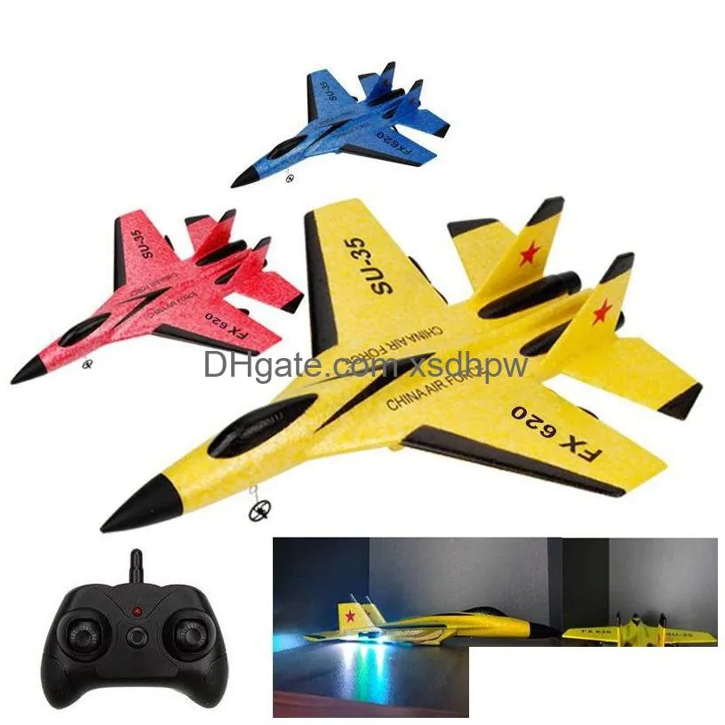 rc drone fx-620 su-35 rc remote control airplane 2.4g remote control fighter hobby plane glider airplane epp foam toys rc plane 220719