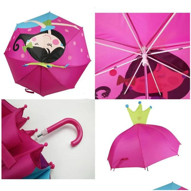 Rain Gear 33 Styles Lovely Cartoon Animal Design Umbrella For Kids Children High Quality 3D Creative Baby Sun Drop Delivery Baby, Kids Dhii6