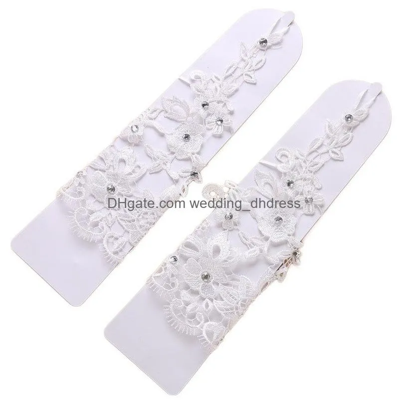  test sale bridal gloves ivory or white lace long fingerless elegant wedding party gloves 