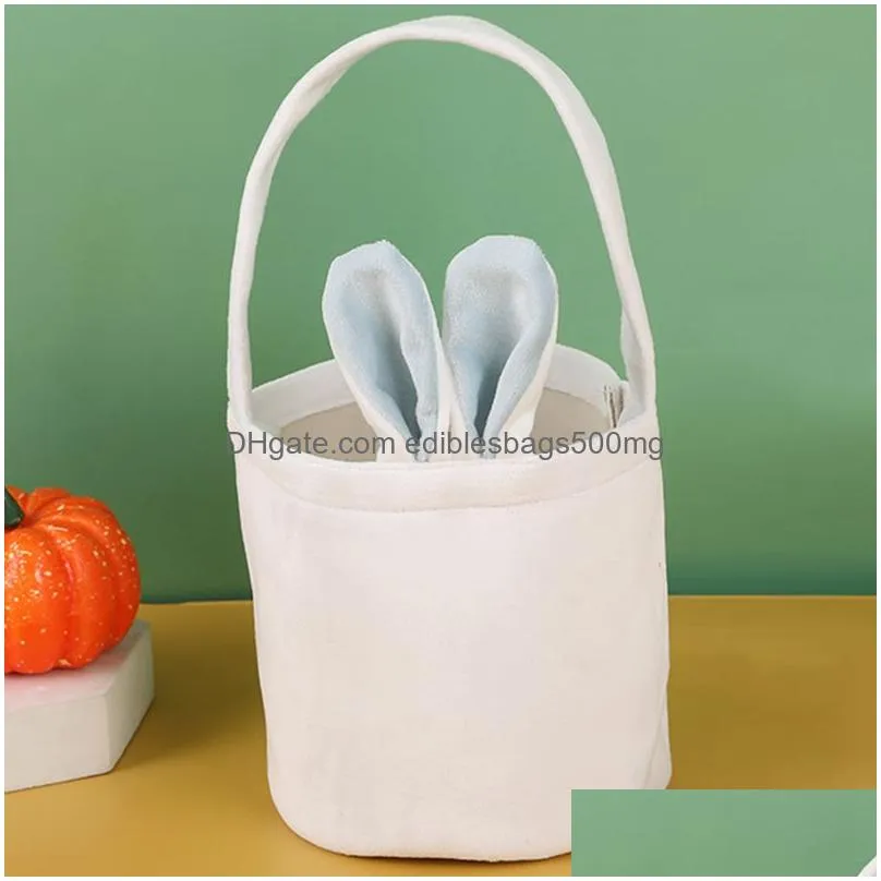 easter rabbit ears cylinder candy basket festive cute bunny ears gift bag easter bunny handbag carrying storage hanging bucket cesta de dulces con orejas de