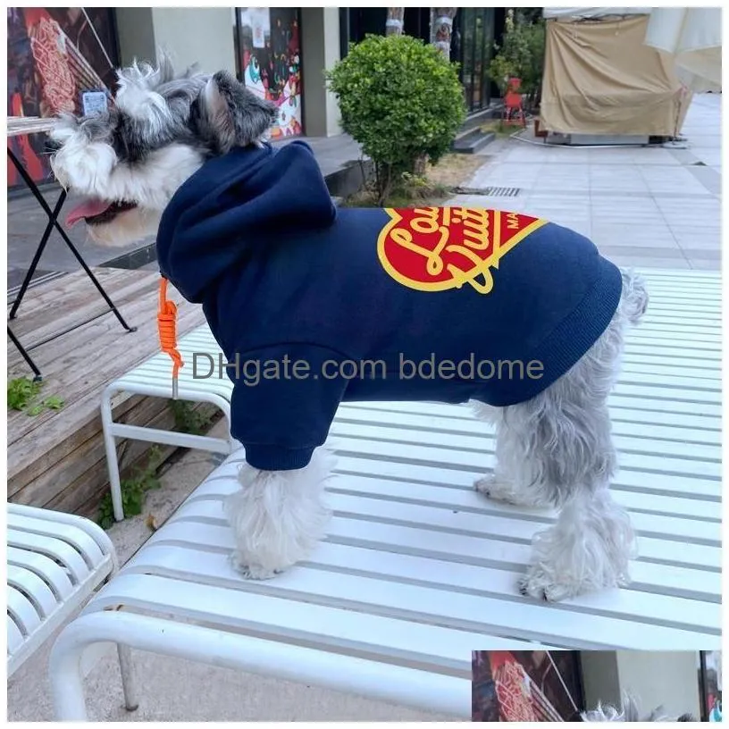 Designer Dog Clothes Brand Apparel Cotton Hoodie Soft Warm Sweater With Luxury Heart Pattern Pet Winter Coat Cold Weather For Drop De Dhpnl