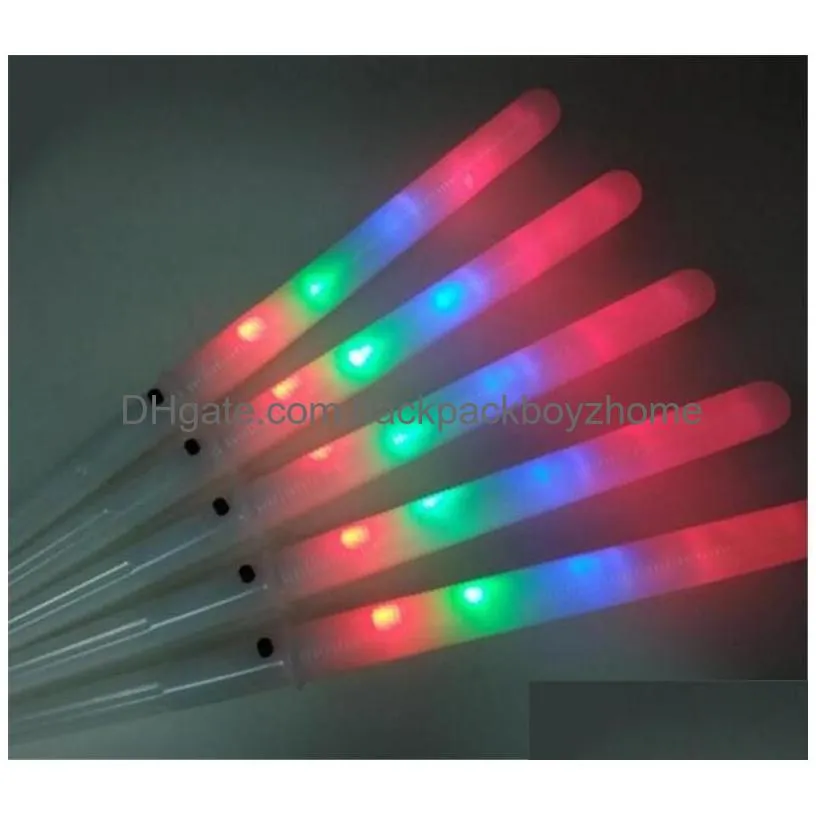 Party Favor New 28X1.75Cm Colorf Party Led Light Stick Flash Glow Cotton Candy Flashing Cone For Vocal Concerts Night Parties Drop Del Dhrli