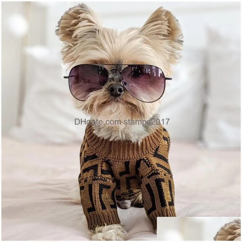 quality pet coat designer dog clothes cute puppy sweaters letter luxury dogs clothing pets apperal warm sweater for large dog outfit