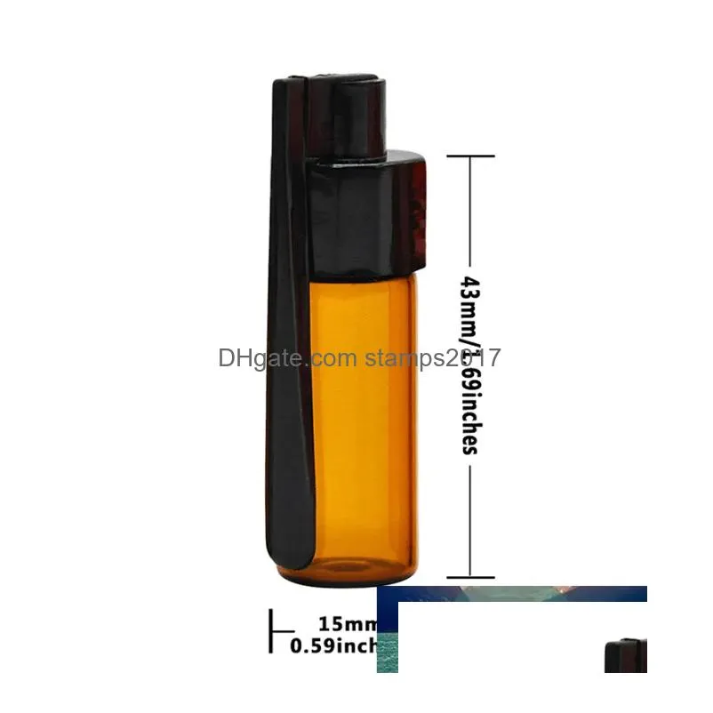 wholesale high-end portable glass bottle snuff snorter acrylic pill case random color 1pcs 36mm/51mm