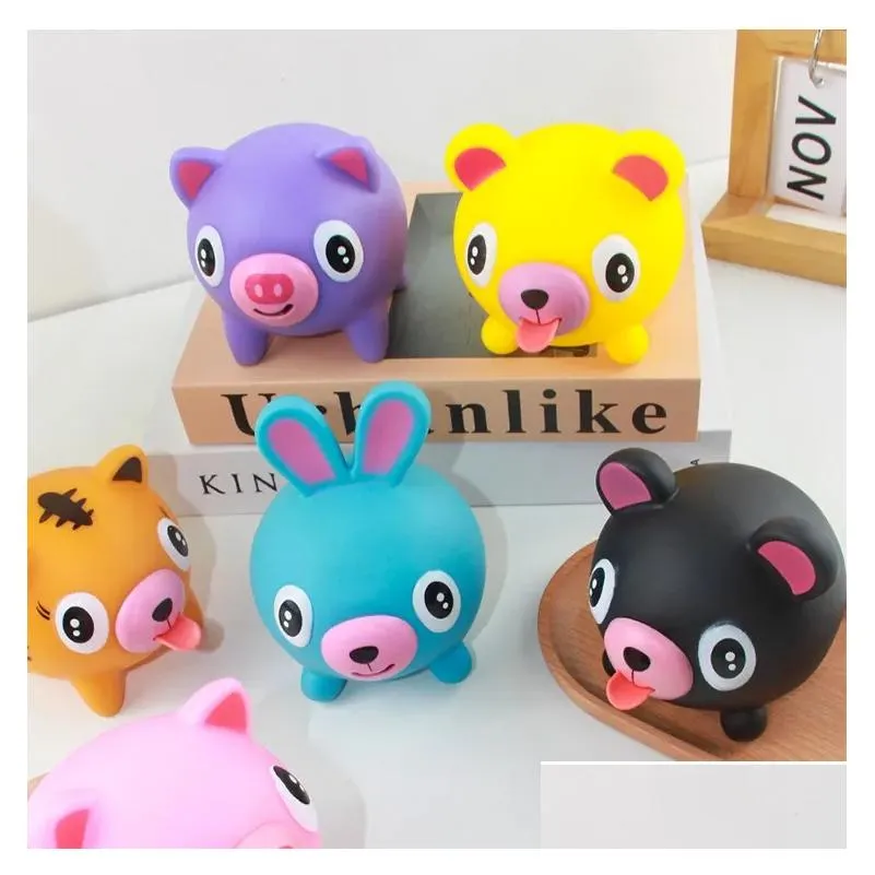 Decompression Toys Release Adt Tigers Rabbits Bears Pigs Screaming Vocal Doll Squeeze Toy For Girls Boys Drop Delivery Dhdbv