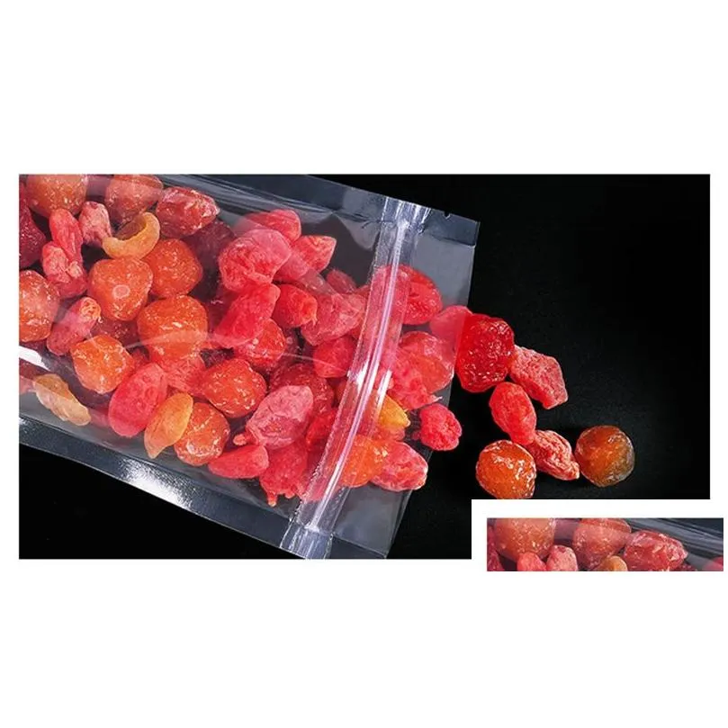 Packing Bags Wholesale Clear Stand Up Plastic Packaging Bags Transparent Smell Proof For Dry Herb Snack Food Coffee Bean Dried Fruit K Dhi0G