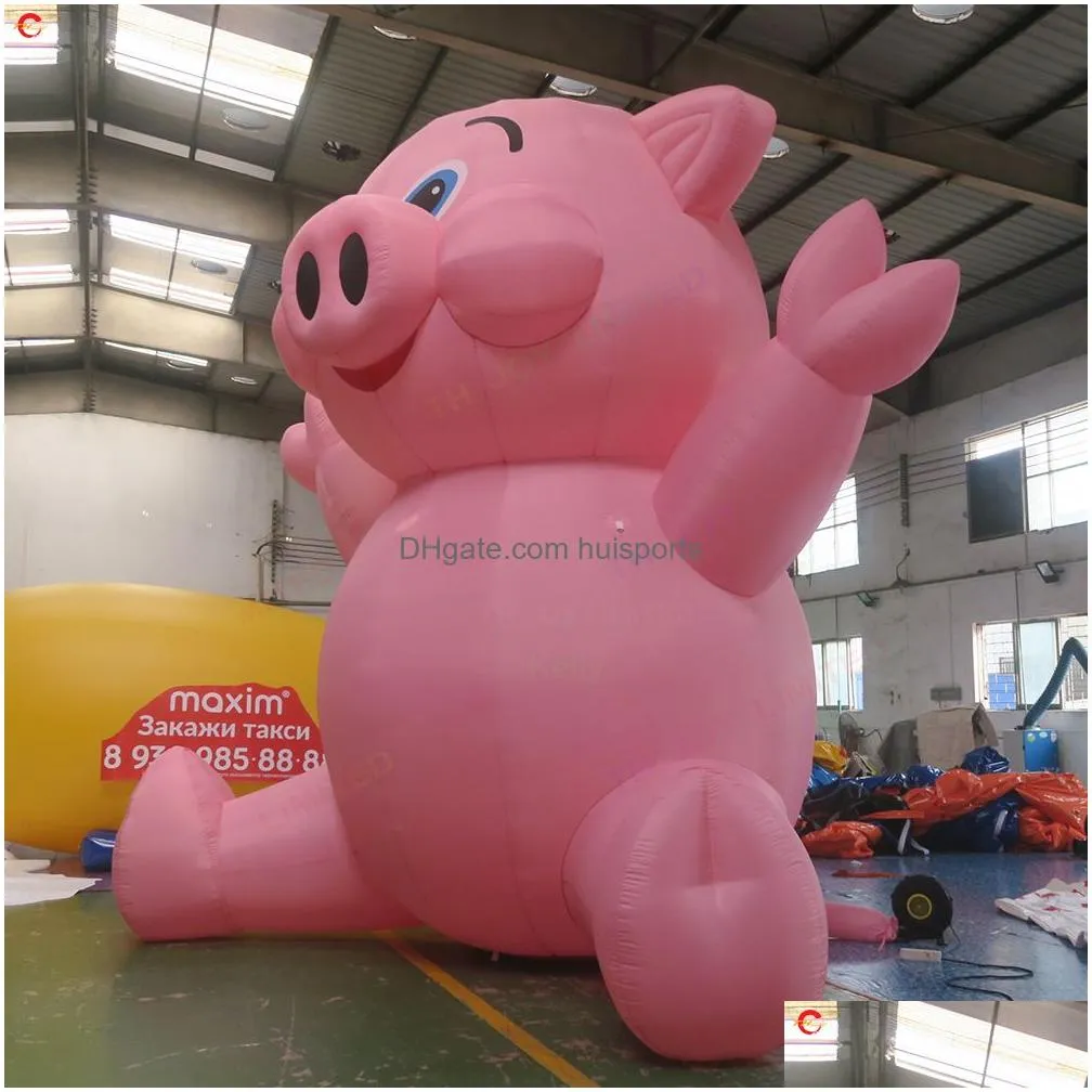  ship outdoor activities advertising 4m/5m/6m/10m  inflatable pink pig model customized air balloon animal replica cartoon for