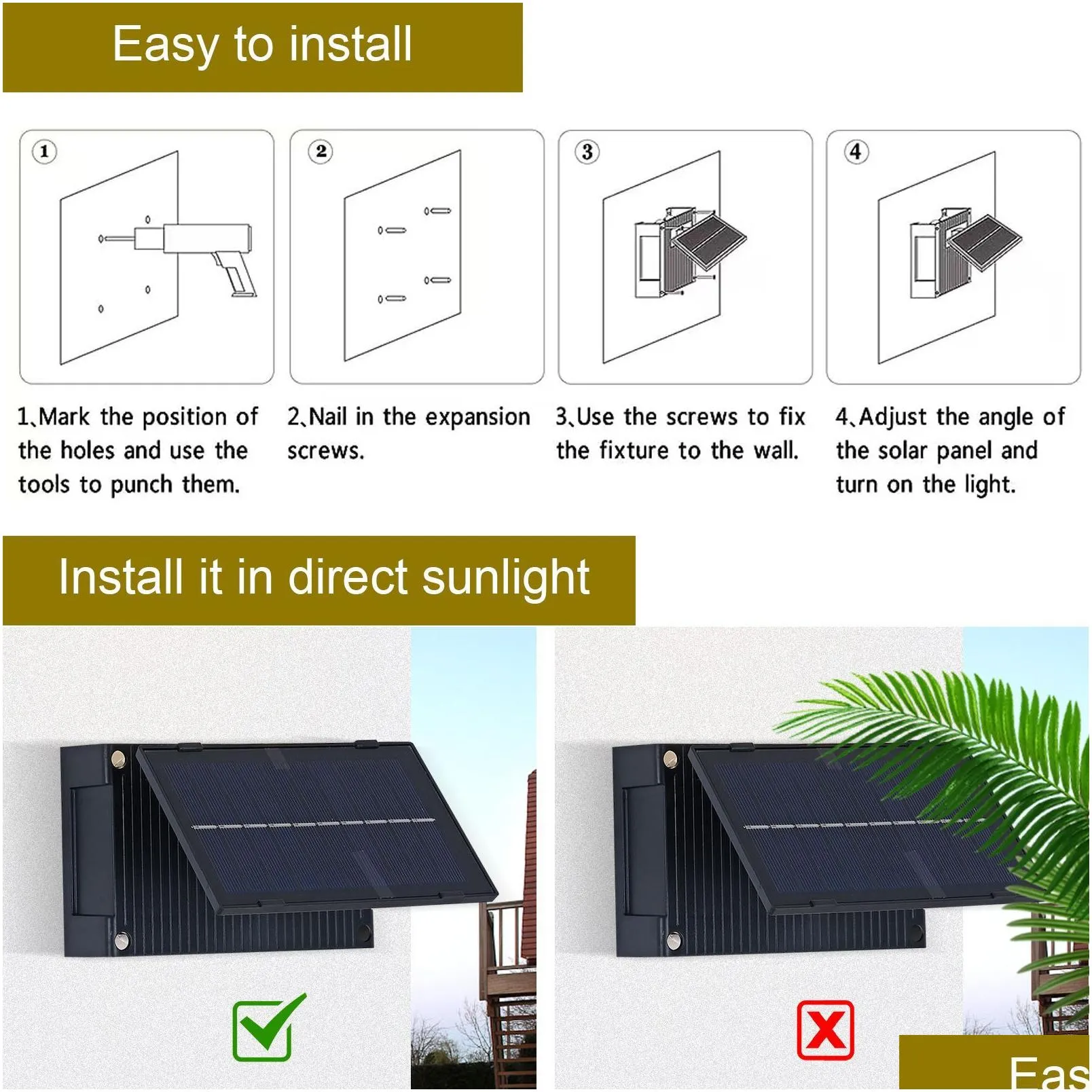 2 pack solar up and down wall lights outdoor small solar step light waterproof warm white nordic style deck lighting illuminate exterior light