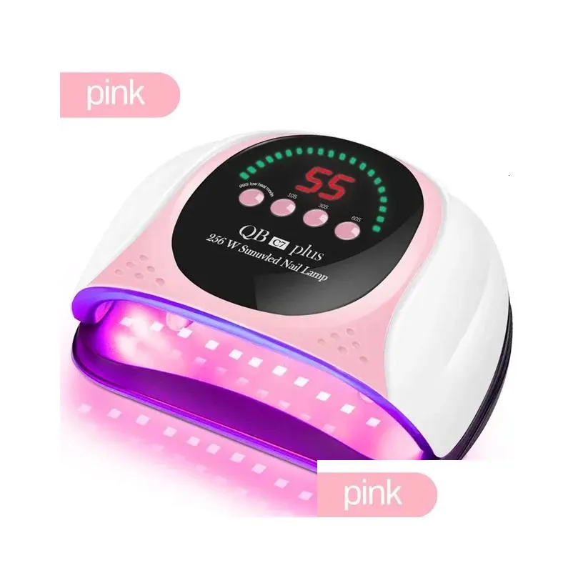 nail dryers 256w uv led red light nail lamp for gel nail polish with 57 lamp beads auto sensor and 4 timers professional led nail dryer