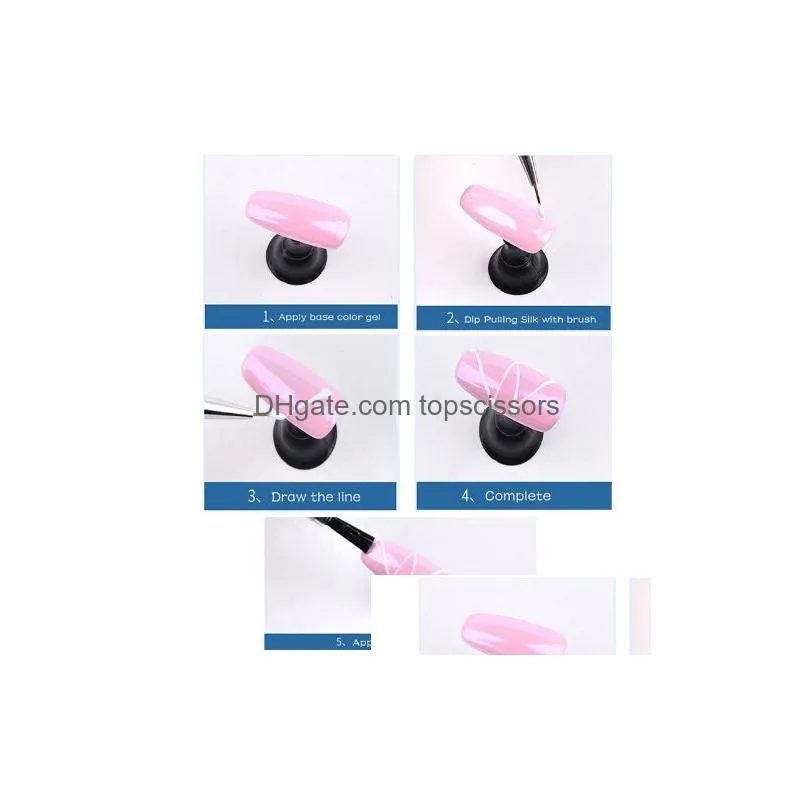 Nail Gel Creative Wire Ding Nail Gel Point To Line Painting Lacquer Varnish Pling Silk Spider Art Polish Drop Delivery Health Beauty N Dhi5V