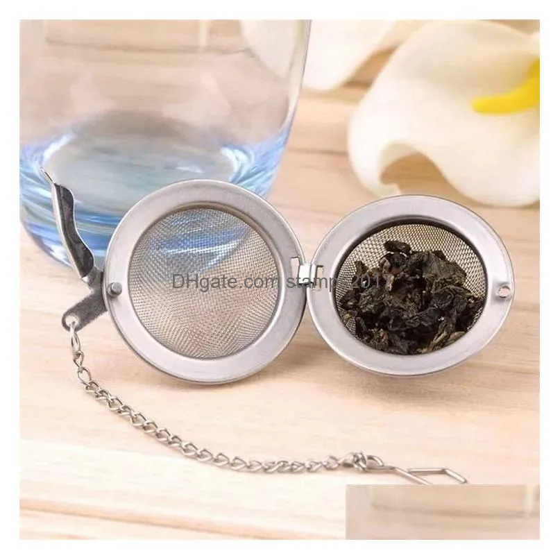 teaware stainless steel mesh tea ball infuser strainer sphere locking spice tea filter filtration herbal ball cup drink tools