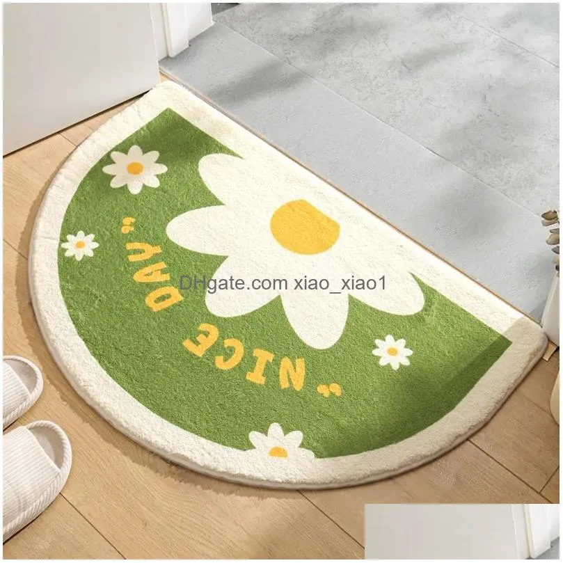 floral welcome entrance doormats carpets kawaii rug for home bath living room floor stair kitchen hallway non-slip rainbow gamer