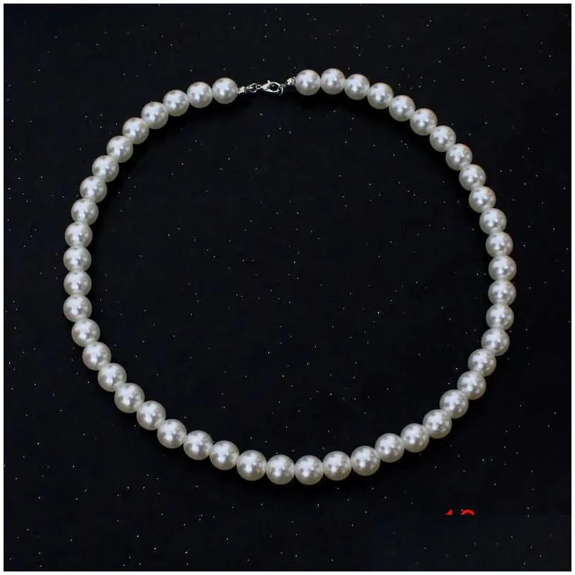 pendant necklaces pearl necklace men simple handmade strand bead necklace choker 2022 trendy men jewelry for women girls wedding banquet necklaces