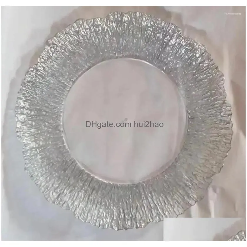 plates 200pcs clear  plate with gold beads rim acrylic plastic decorative dinner serving wedding xmas party decor