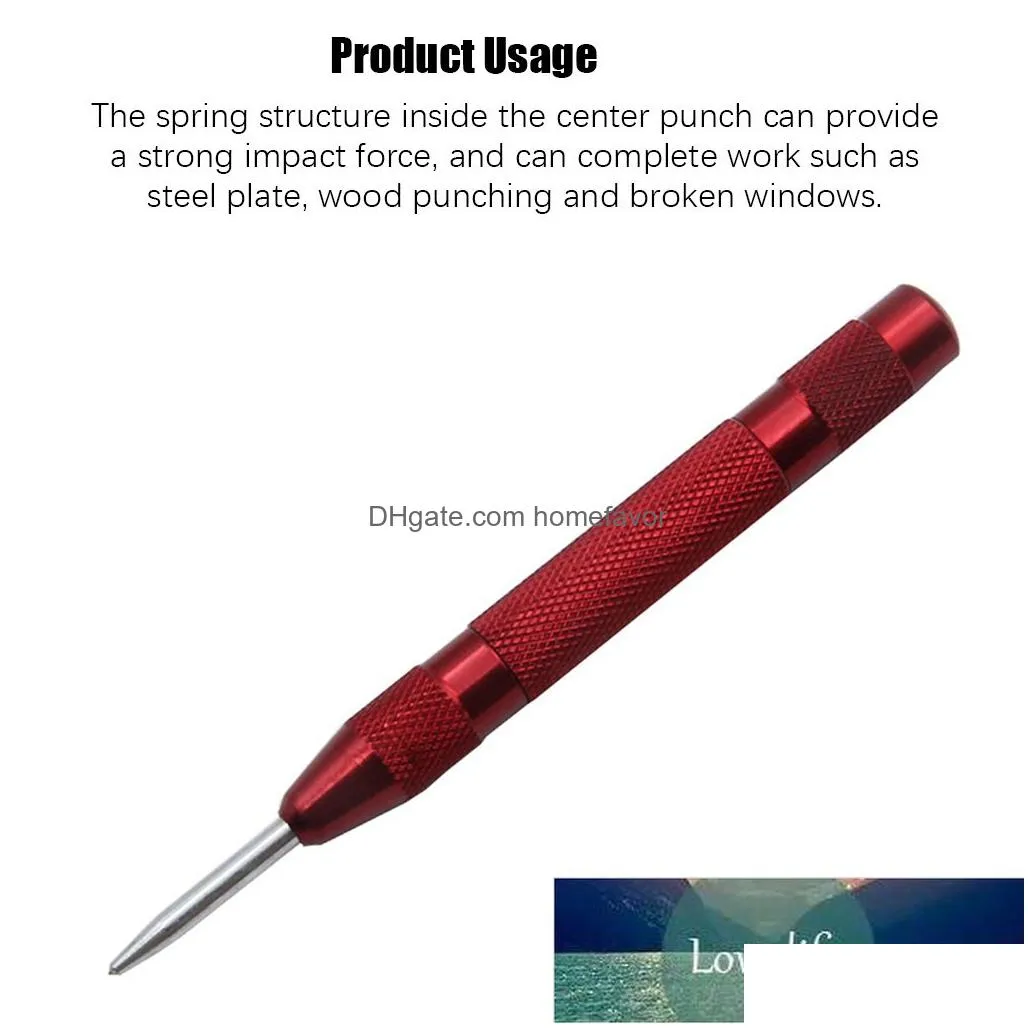 5 inch automatic center punch spring loaded marking starting holes tool wood press dent marker woodwork tool hole drill bits