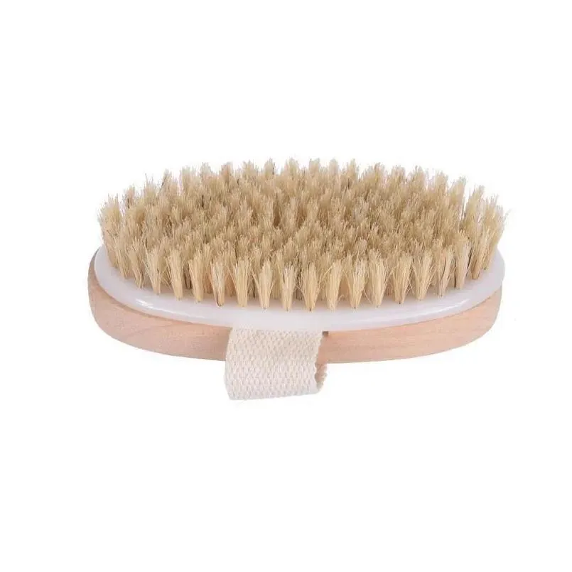 Cleaning Brushes Bath Brush Dry Skin Body Soft Natural Bristle Spa The Wooden Shower Brushs Without Handle Drop Delivery Home Garden H Dhmau