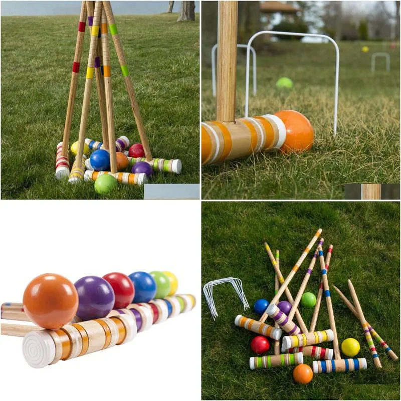 Outdoor Games & Activities Complete Croquet Set With Carrying Case 6 Players By Drop Delivery Sports Outdoors Leisure Sports Games Dhewp