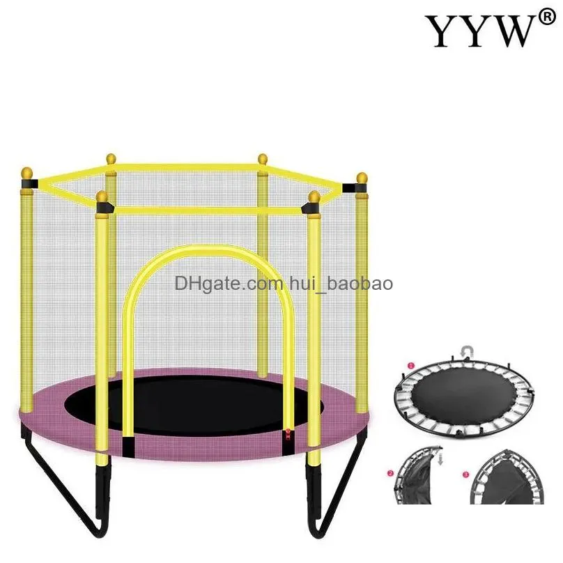 high quality children trampoline round mute fitness elastic rope for kids with safety net babys mobile park