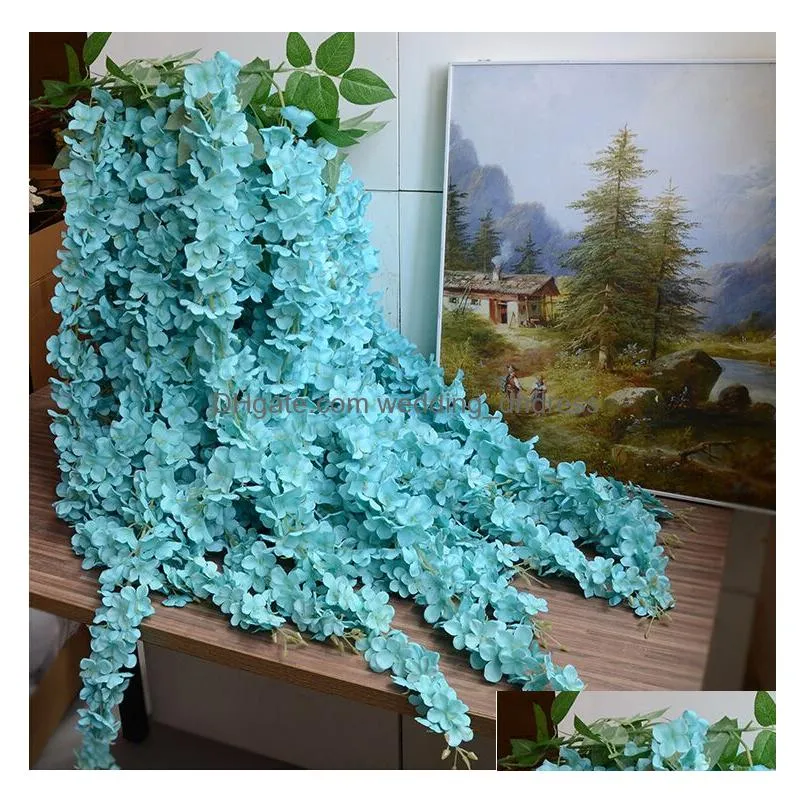 wedding decorations artificial wisteria vine rattan silk flower 1.5 meter centerpieces decorations bouquet garland ornament