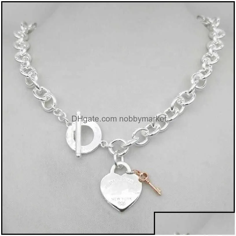 pendant necklaces pendants jewelry design womens sier tf style necklace chain s925 sterling key heart love egg brand charm nec h0918