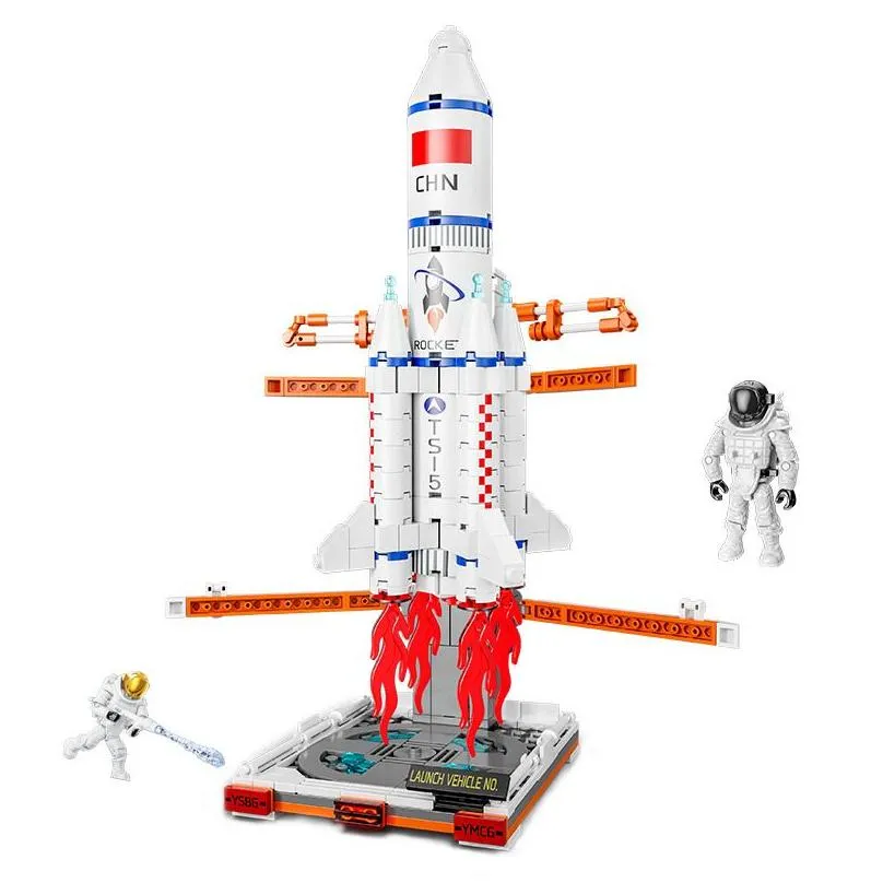 Model Building Kits Toy Brick Lepin Blocks Spaceship Kits Shuttle Launch Center Lunar Lander Model Kit Build Block Set Spaceport Figur Dhj2N