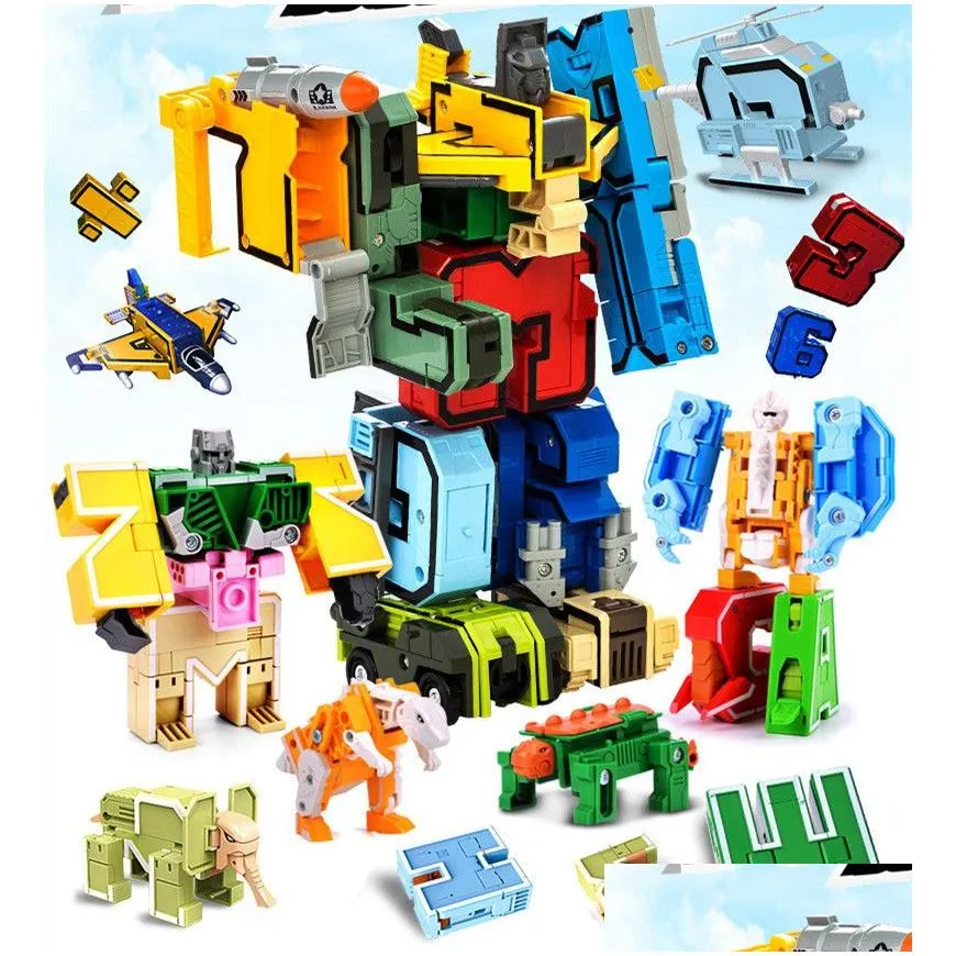 Model Building Kits Model Build Kit Transformer Toys Action Figure Number Block Deformater Robot 71043 Cartoon Animal Toy For Kids Dro Dh8Dl