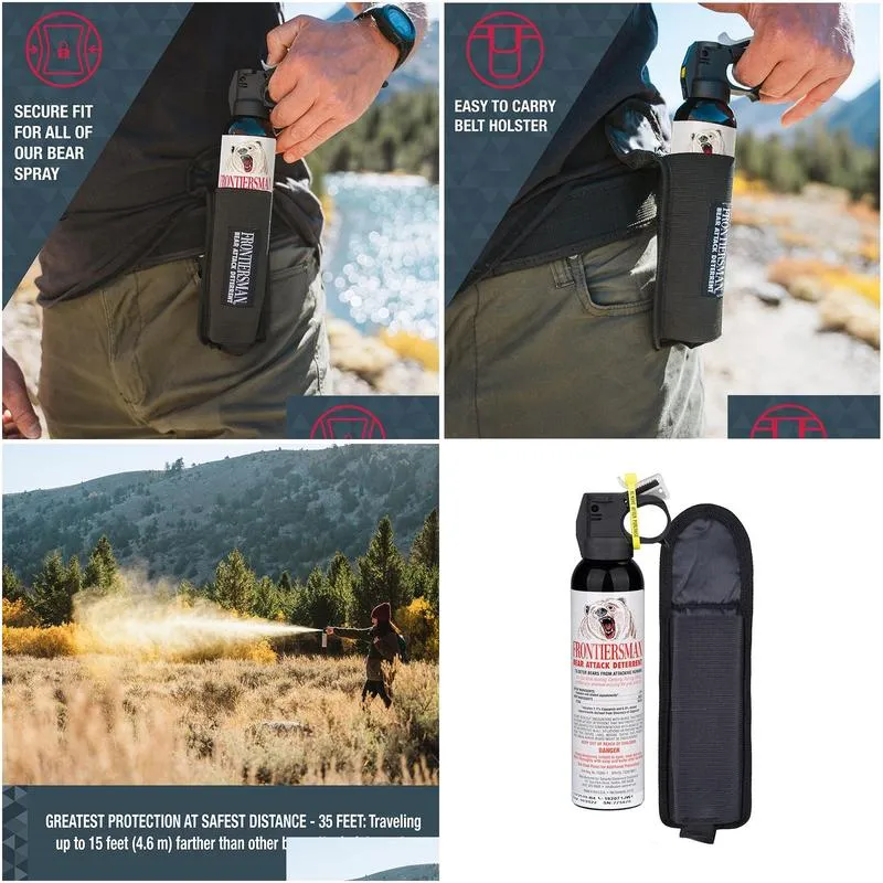 Outdoor Gadgets Sabre Frontiersman 9 2 Oz Bear Spray With Belt Holster A Compass Drop Delivery Sports Outdoors Camping Hiking Hiking A Dhcsw