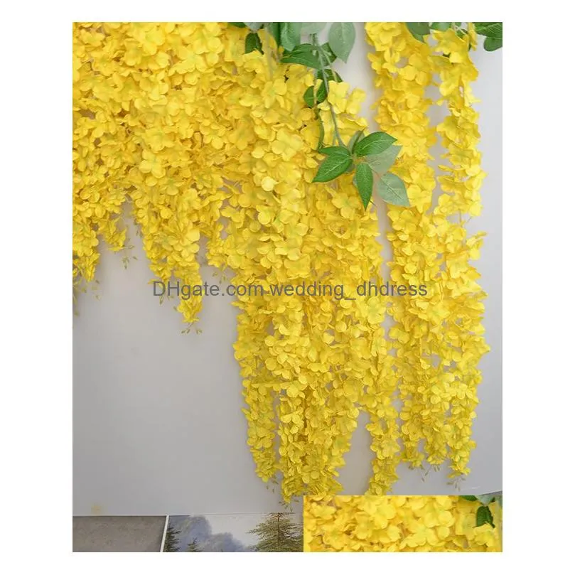 wedding decorations artificial wisteria vine rattan silk flower 1.5 meter centerpieces decorations bouquet garland ornament