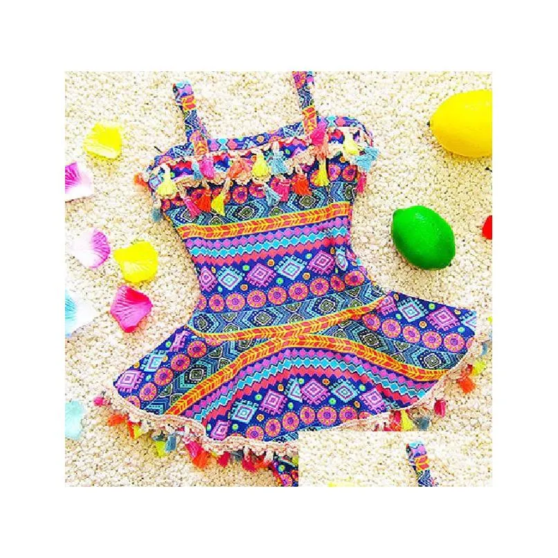 One-Pieces 2-8Y Baby Girl Swimwear One Piece Swim Suit Print Summer Korean Style Children Swimsuit Kids Bathing Suits Girls Drop Deliv Dhtn8