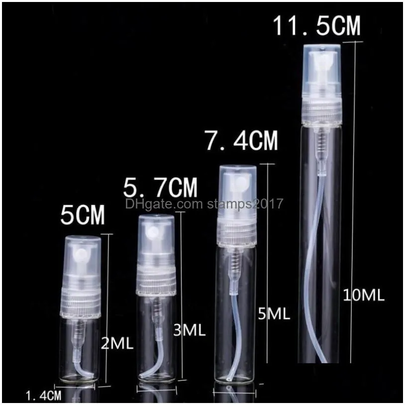 wholesale 2ml/3ml/5ml/10ml refilable spray perfume bottle glass travel empty atomizer bottles cosmetic packaging container