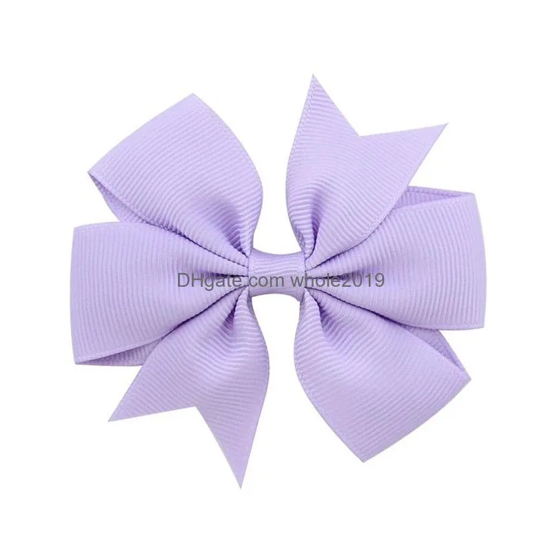 Craft Tools 1000Pcs/Lot 40 Colors Solid Grosgrain Ribbon Bows Clips Hairpin Girls Hair Clip Birthday Gift For Children Wholesale Drop Dhw5I